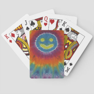 Happy Tie Dye Bicycle Playing Cards