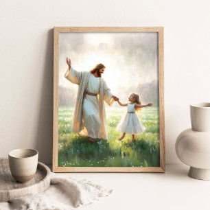 Happy Times, Digital Christian Art, Jesus and Litt Poster