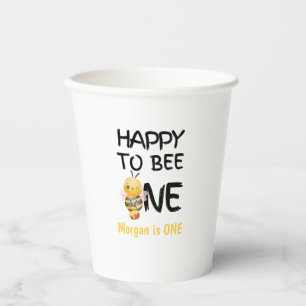Happy To Bee One Honey Yellow Girls 1st Birthday Paper Cups