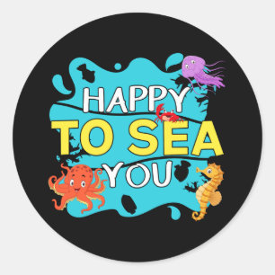 Happy to Sea You - Ocean Pun Classic Round Sticker