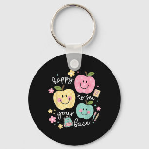 Happy to See Face Hipe Smile Back to School Key Ring