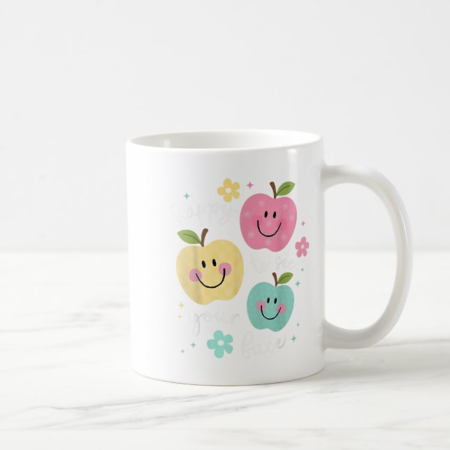 Happy To See Your Face Groovy Smile Face Teacher  Coffee Mug (Right)
