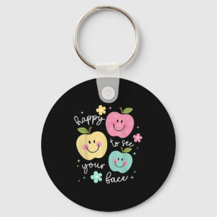 Happy To See Your Face Groovy Smile Face Teacher  Key Ring