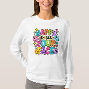 Happy To See Your Face Patchwork Smiley Art T-Shirt