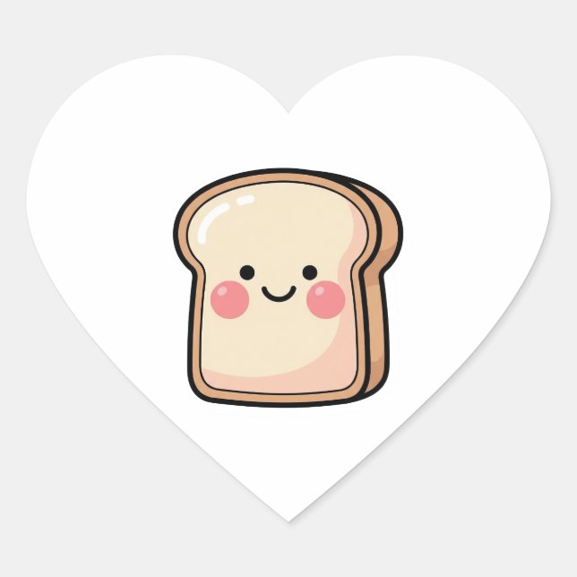 Happy Toast Heart Sticker (Front)
