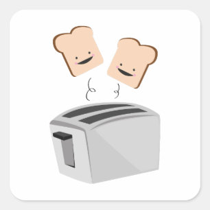 Happy Toaster Square Sticker