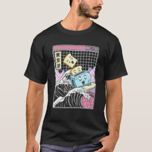 Happy Toaster Surfing Kanagawa Japan Wave Kawaii V T-Shirt