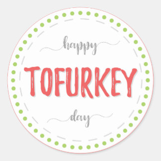 "Happy tofurkey day" labels