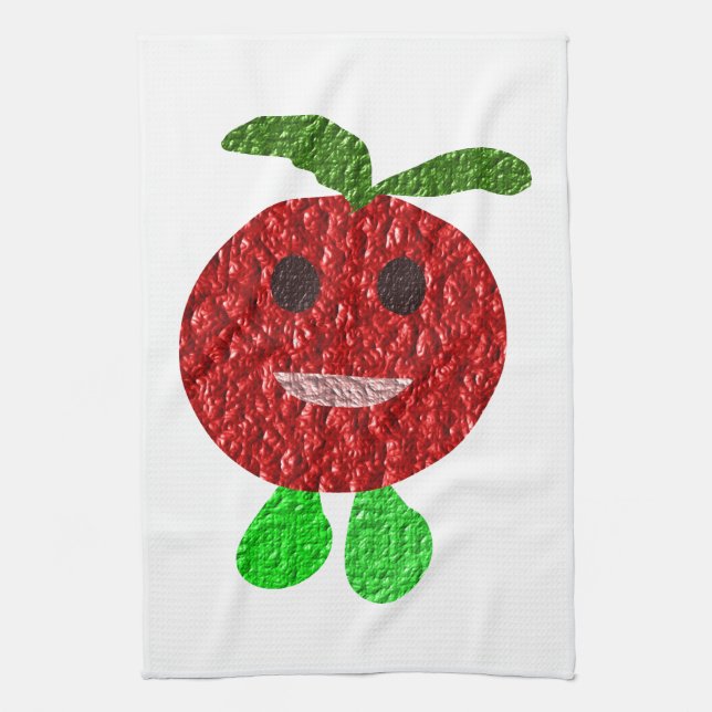 Happy Tomato Kitchen Towel (Vertical)