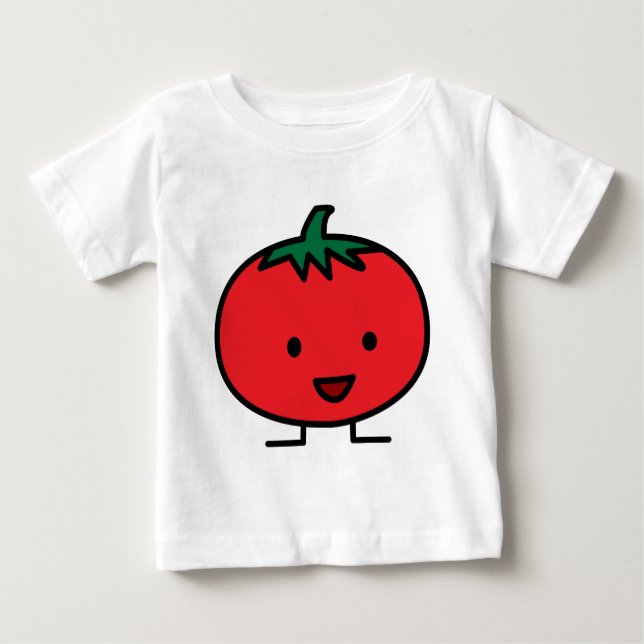 Happy Tomato Red Vegetable Fruit Baby T-Shirt (Front)