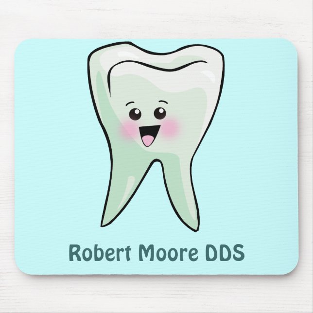 Happy Tooth Personalised (Any Name) Mouse Pad (Front)