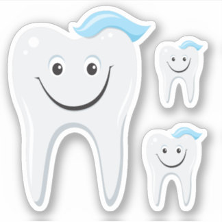 Happy tooth with toothpaste