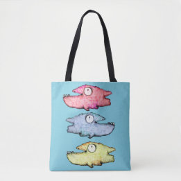 Happy Toothy Colourful Fish Tote Bag