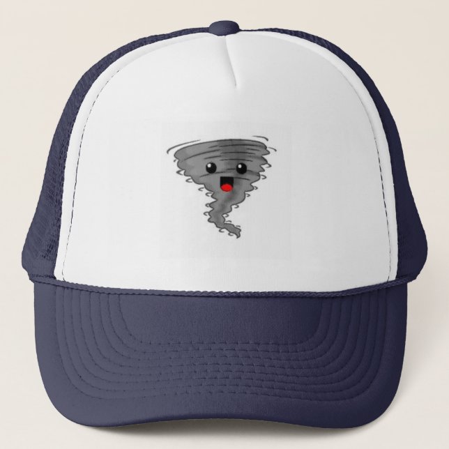Happy Tornado on the Brain Trucker Hat (Front)