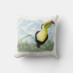 Happy Toucan Cartoon Cushion