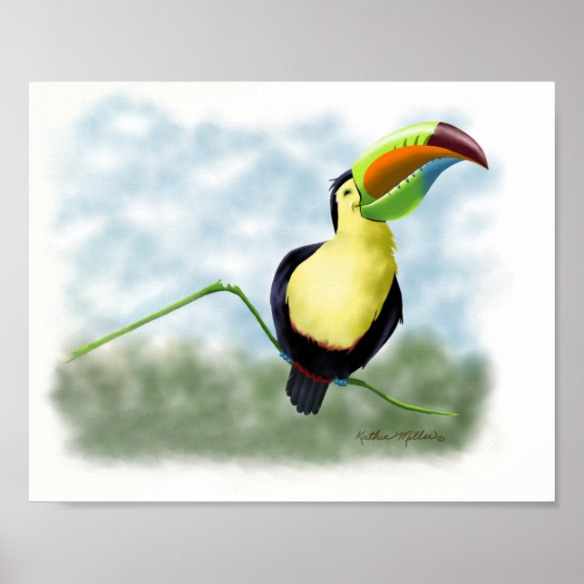 Happy Toucan Cartoon Poster (Front)