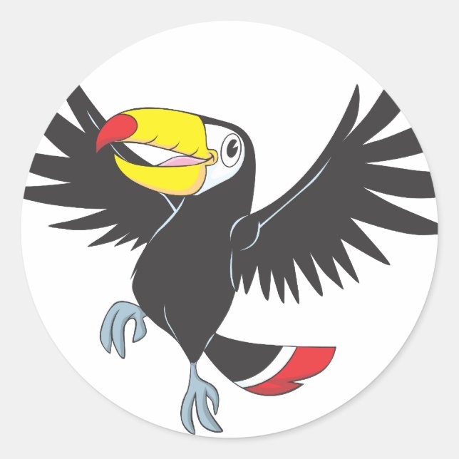 Happy Toucan Classic Round Sticker (Front)
