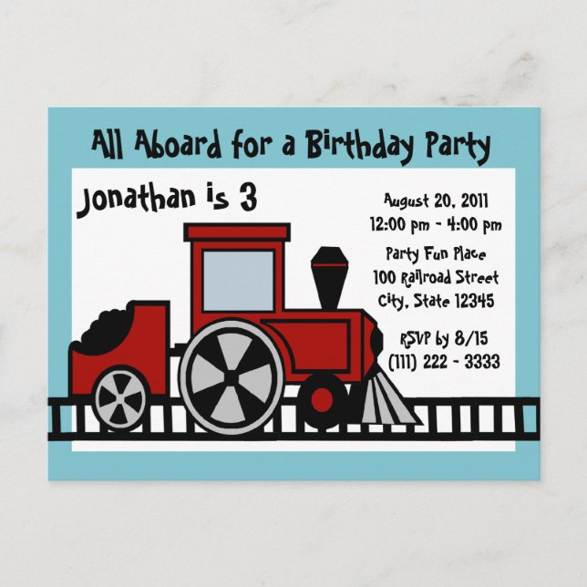 Happy Track Train Postcard (Front)