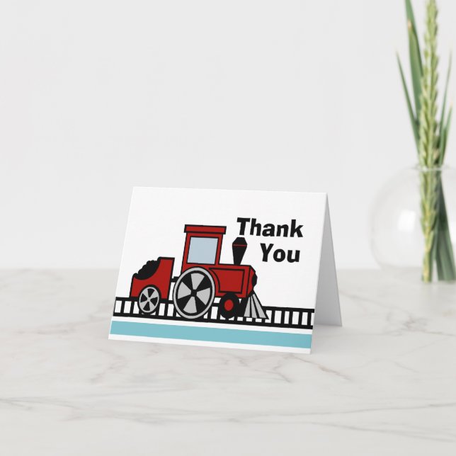 Happy Tracks Choo Choo Thank You Card (Front)