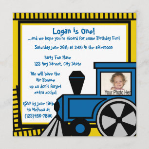 Happy Tracks Railroad Invitation