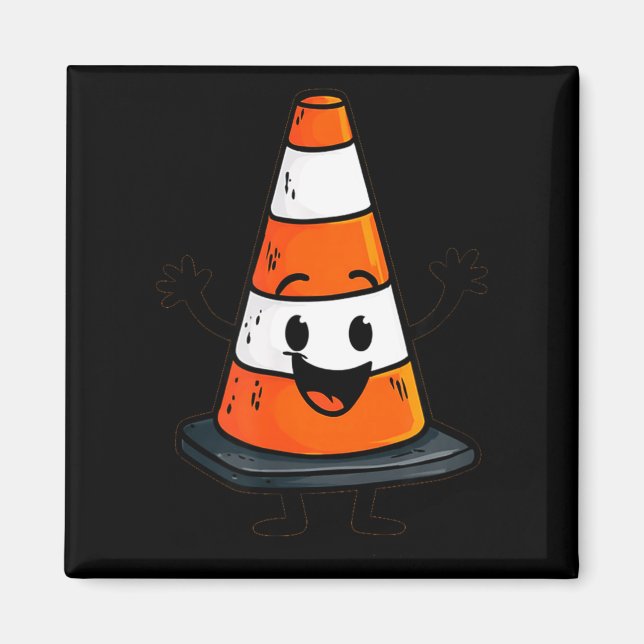 Happy Traffic Cone Look For Man And Woman  Magnet (Front)