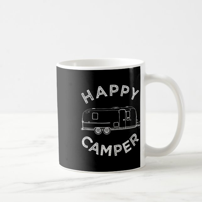 Happy Trailer Camper , Retro Camping Caravan Tee  Coffee Mug (Right)