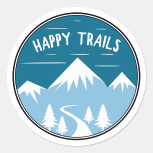 Happy Trails Hiking Classic Round Sticker