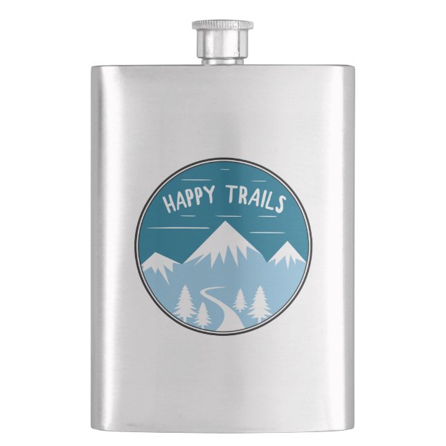 Happy Trails Hiking Hip Flask (Front)