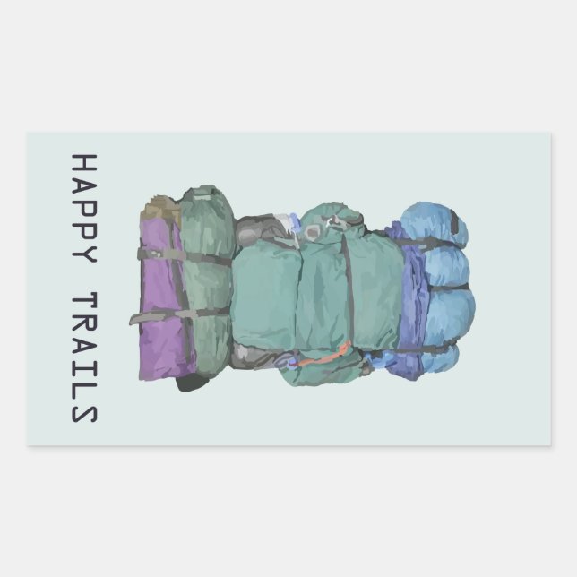 Happy Trails Rectangular Sticker (Front)