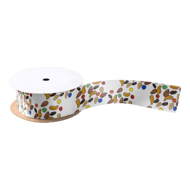 Happy Trails Summer Camp Camping Trail Mix Nuts Satin Ribbon (Spool)