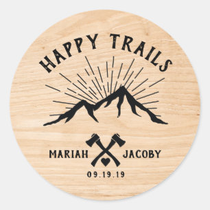 Happy Trails Wedding Favour DIY Trail Mix Classic Round Sticker