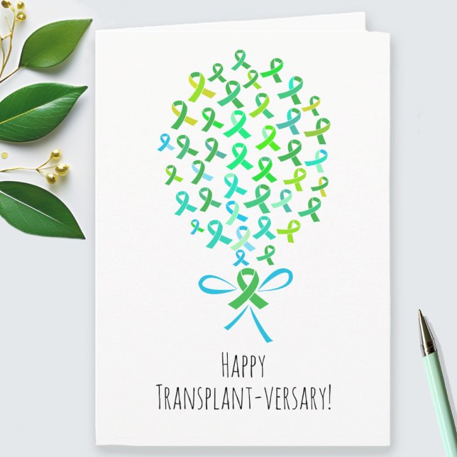 Happy Transplant-versary Custom Anniversary Folded Note Card (Creator Uploaded)