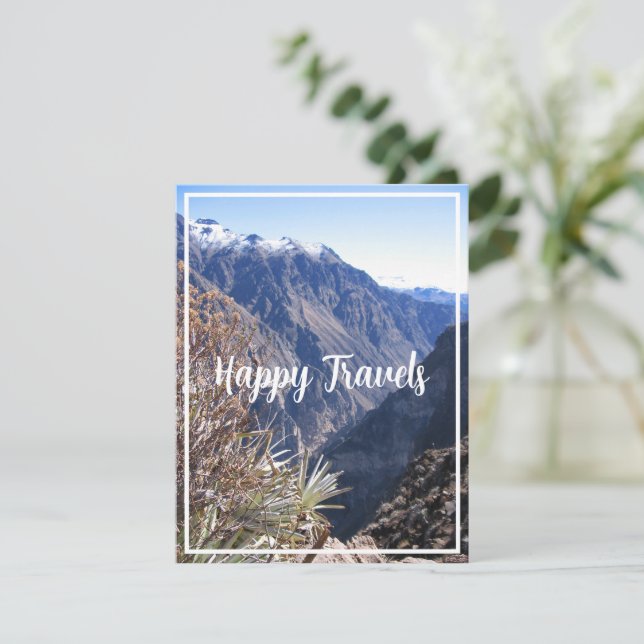 Happy Travels Colca Canyon, Peru Holiday Card (Standing Front)