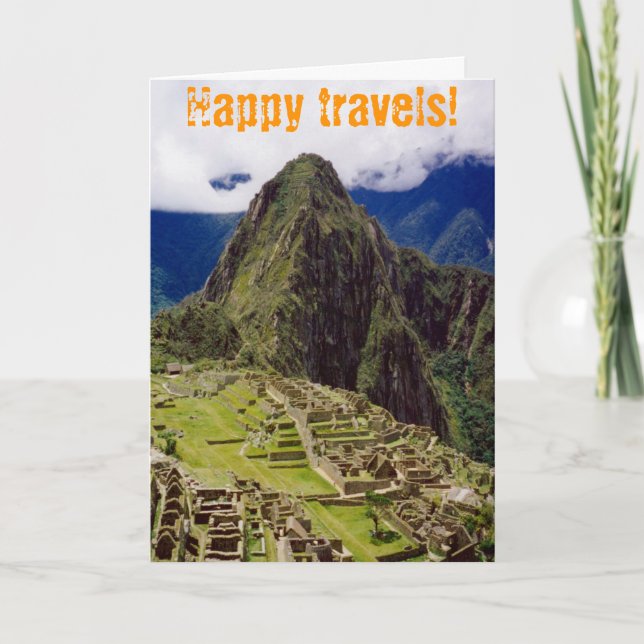 'Happy Travels' Machu Picchu, Peru Card (Front)