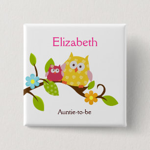 Happy Tree Owls Button