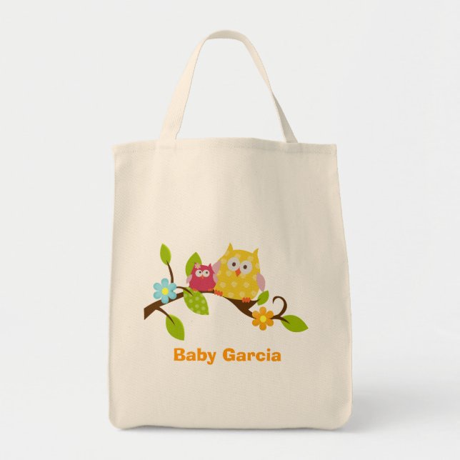 HAPPY TREE OWLS Personalised Tote Bag (Front)