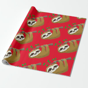 Happy Tree Sloth Wrapping Paper