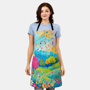 Happy Trees and Flowers, Nature Bliss Sweatshirt, Apron