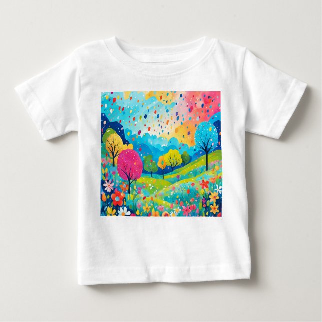 Happy Trees and Flowers, Nature Bliss Sweatshirt,  Baby T-Shirt (Front)