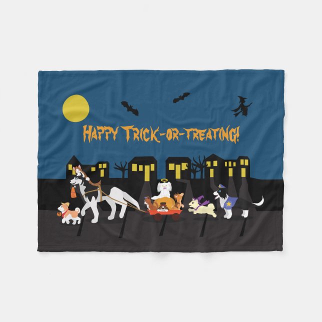 Happy Trick or Treating! Fleece Blanket (Front (Horizontal))
