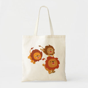 Happy Trio of Cute Cartoon Lions Bag