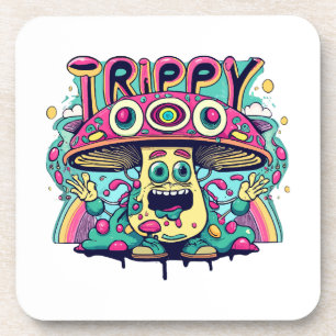 Happy Trippy Mushroom Coaster