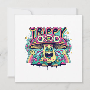 Happy Trippy Mushroom Invitation