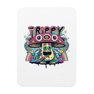 Happy Trippy Mushroom Magnet