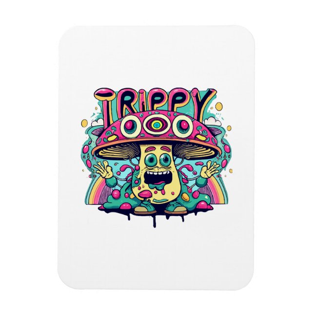 Happy Trippy Mushroom Magnet (Vertical)
