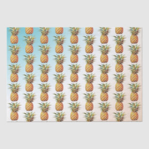 Happy Tropical Cream Aqua Pineapples Tissue Paper