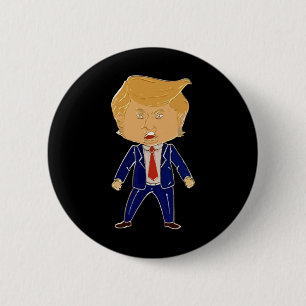 Happy Trump Cartoon – Funny 2026 Meme Trend Graphi 6 Cm Round Badge