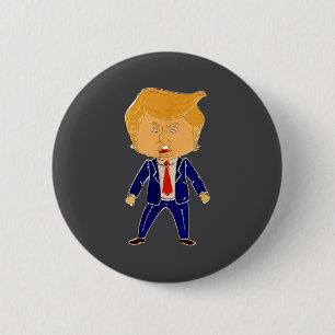 Happy Trump Cartoon – Funny 2026 Meme Trend Graphi 6 Cm Round Badge