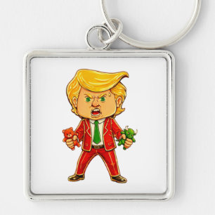 Happy Trump Funny Trump Invest Trump Cartoon Meme Key Ring