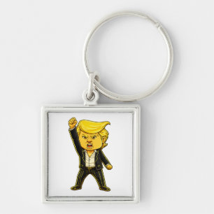 Happy Trump Lapel Meme Fight Fight Angry Trump Pop Key Ring